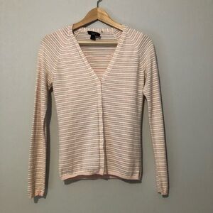 Max Mara 2 Piece Pink Striped Button Cardigan Sweater And Tank Women’s Small